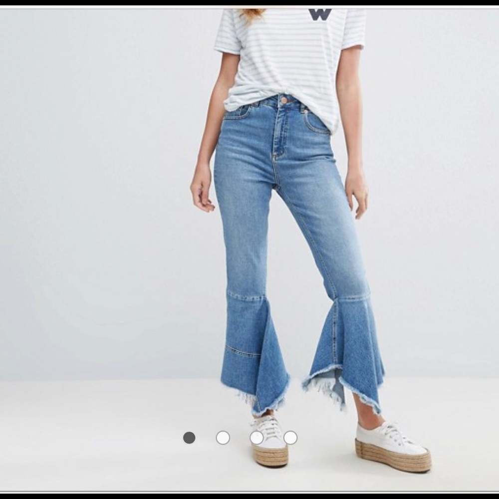 ASOS Highwaisted Jeans with a Waterfall hem